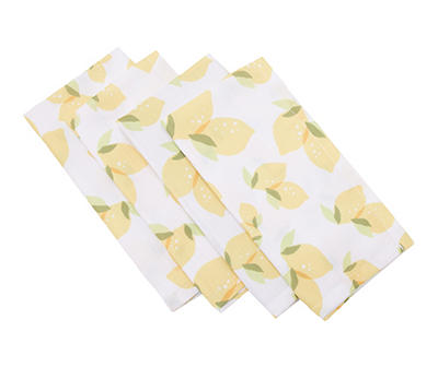 Painterly Lemon Fabric Napkins, 4-Pack