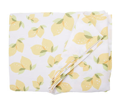 Painterly Lemon Fabric Tablecloth, (60