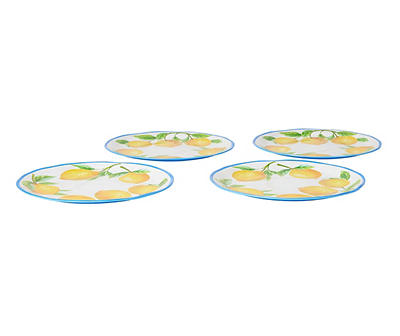 Capri Lemon Melamine Dinner Plates, 4-Pack