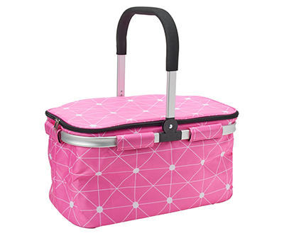 Pink & White Diamond Soft Sided Cooler Tote