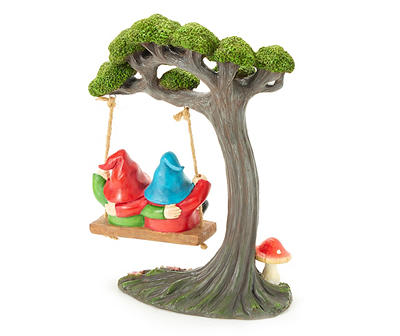 "Welcome" Swinging Gnomes & Tree Garden Decor