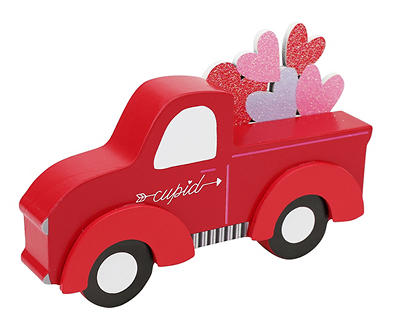 "Cupid" Red Heart Truck Tabletop Decor