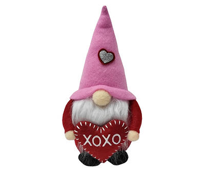 "XOXO" Pink & Red Valentine's Gnome Tabletop Decor