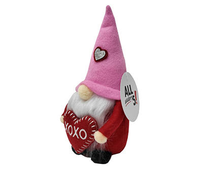 "XOXO" Pink & Red Valentine's Gnome Tabletop Decor