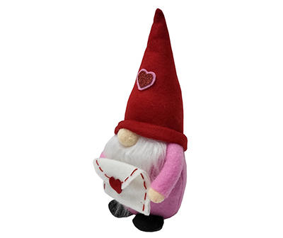 Red & Pink Valentine's Gnome With Envelope Tabletop Decor