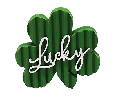 "Lucky" Green Shamrock Tabletop Decor