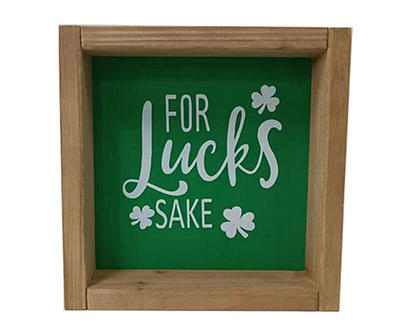"For Luck's Sake" Shamrock Framed Tabletop Decor