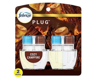 Cozy Campfire Plug Air Freshener Refills, 2-Pack