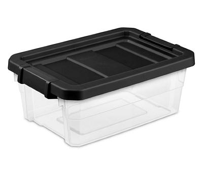 16-Qt. Black & Clear Stacker Storage Tote With Lid
