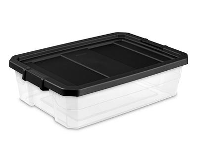 40-Qt. Black & Clear Stacker Storage Tote With Lid