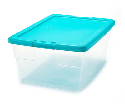 16-Qt. Teal & Clear Storage Boxes, 2-Pack