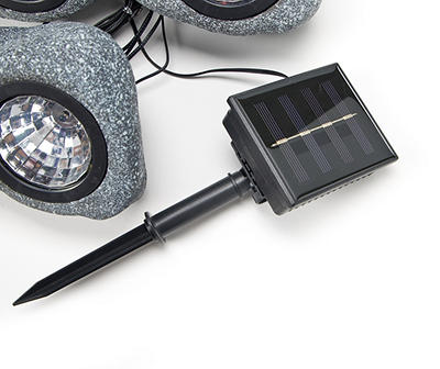 Faux Rock 3-Piece LED Solar Light Set