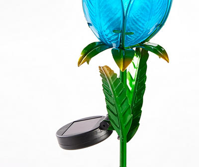 31.8" Tulip & Dragonfly LED Solar Yard Stake