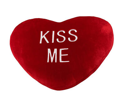 "Kiss Me" Red Candy Heart Pillow