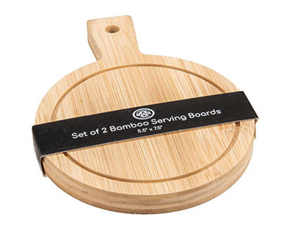 Round Bamboo Serving Board, 2-Pack