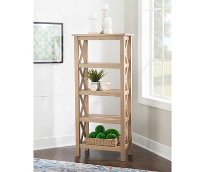 Richland Driftwood 4-Tier X Side Bookcase
