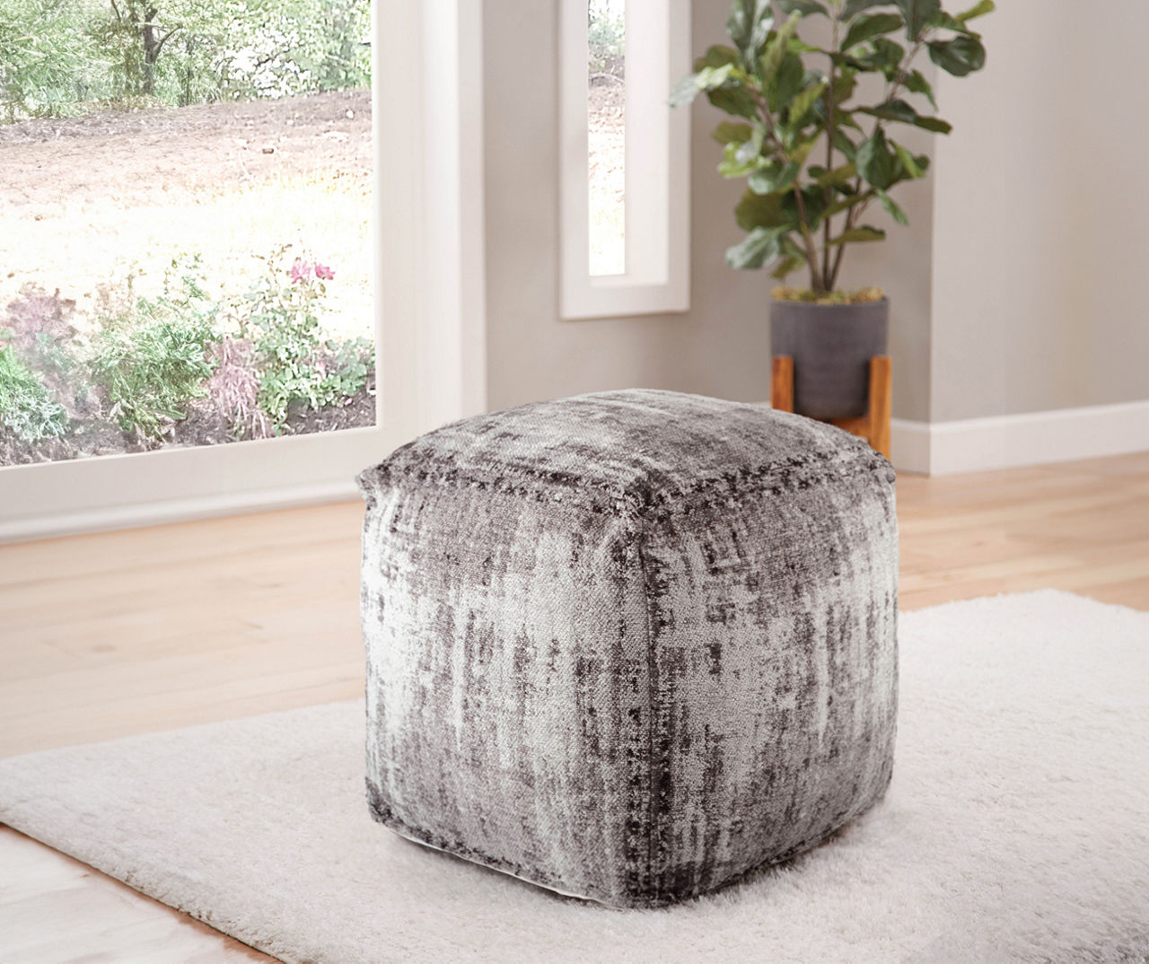 Steve Silver Hazel Handwoven Pouf Ottoman 