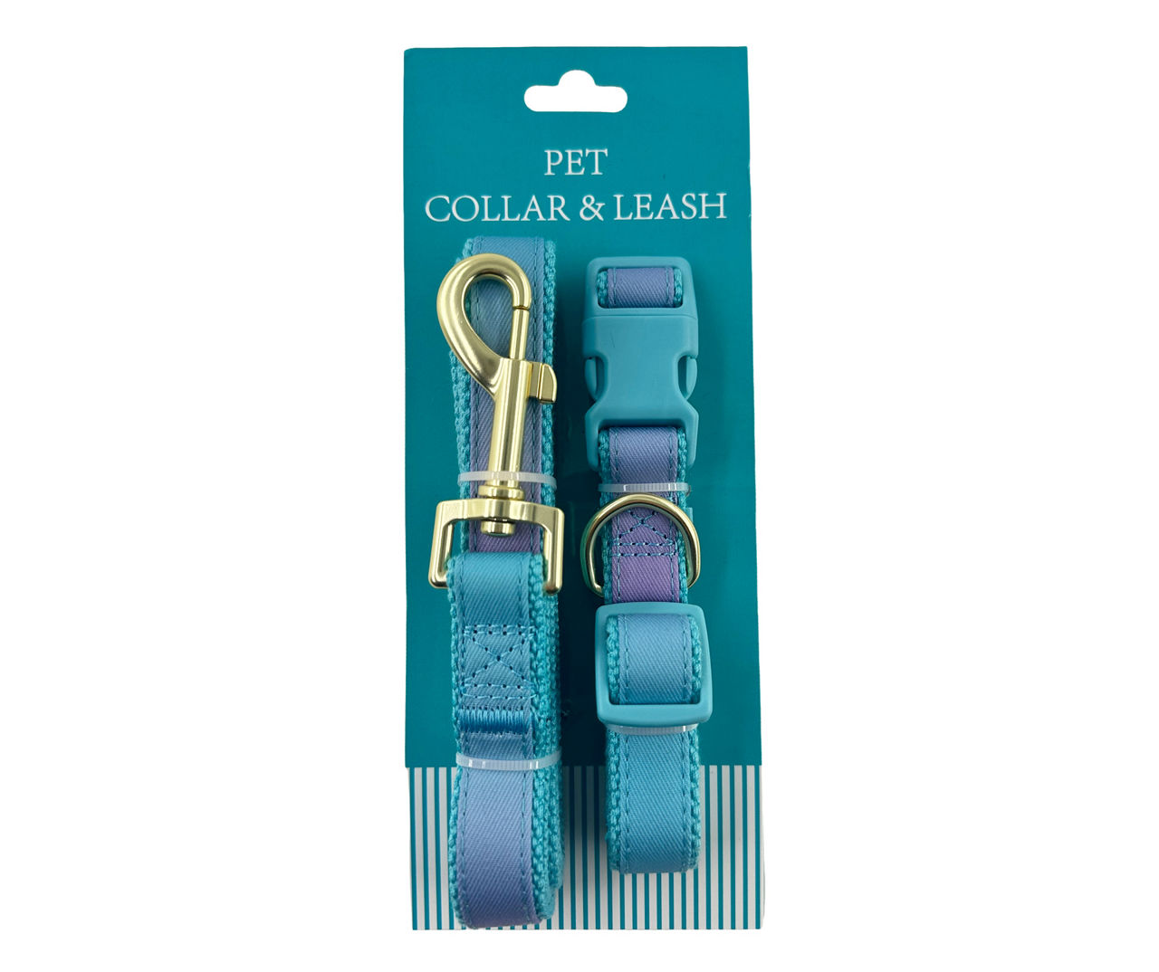 Small Blue Pet Collar Leash Set