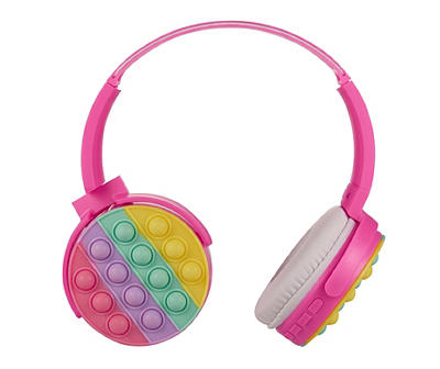 Volkano Pink Fidget Popper Bluetooth Headphones