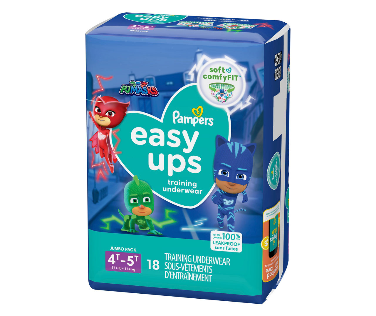Pampers Size 4T-5T PJ Masks Easy Ups Training Underwear, 18-Count