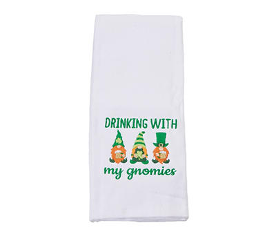 "Drinking with my Gnomies" White Gnomes Kitchen Towel