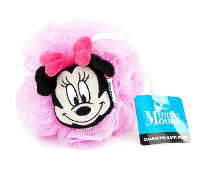 Pink Minnie Mouse Mesh Bath Pouf