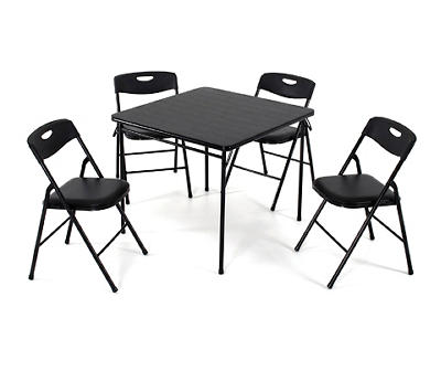 Black 5-Piece Folding Dining Set