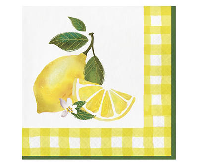Lemon Time Paper Lunch Napkins, 40-Pack