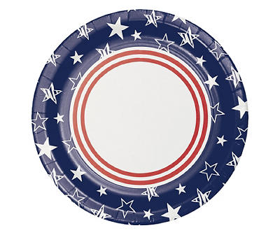 Patriotic Stars Paper Dinner Plates, 20-Pack