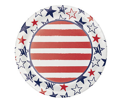 Patriotic Stars Paper Dessert Plates, 32-Pack