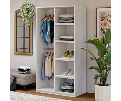 Evolution Suite Style Magnolia Oak Modular Extra Wide Open Shelf Wardrobe