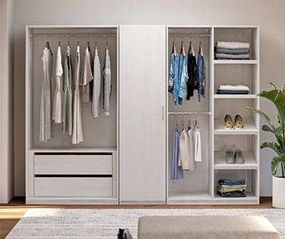 Evolution Suite Style Magnolia Oak Modular Extra Wide Open Shelf Wardrobe