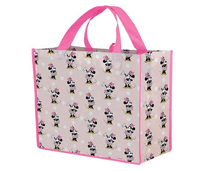 Minnie Mouse Pink & White Polka Dot X-Large Reusable Tote Bag