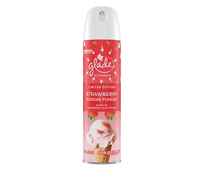 Glade Aerosol Spray, Glade Air Freshener Spray, Strawberry Sundae Funday Scent, Infused with Essential Oils, Spring Limited Edition Fragrance, Positive Vibes Collection, 8.3 oz