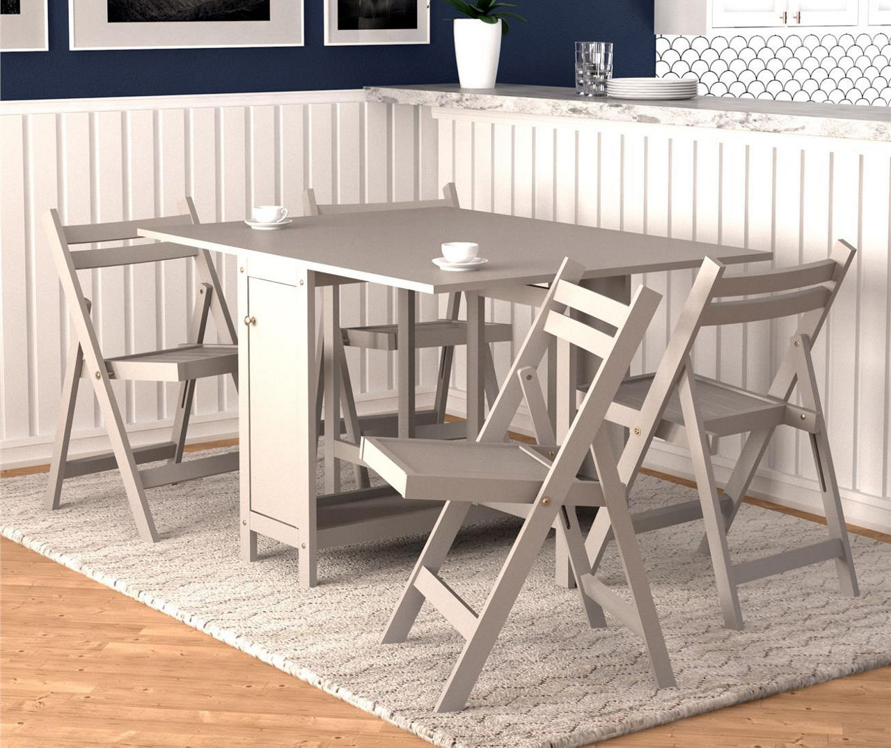 Cosco Gray 5 Piece Folding Wood Dining Set Big Lots