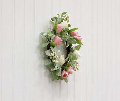 18" Floral & Lambs Ear Twig Wreath
