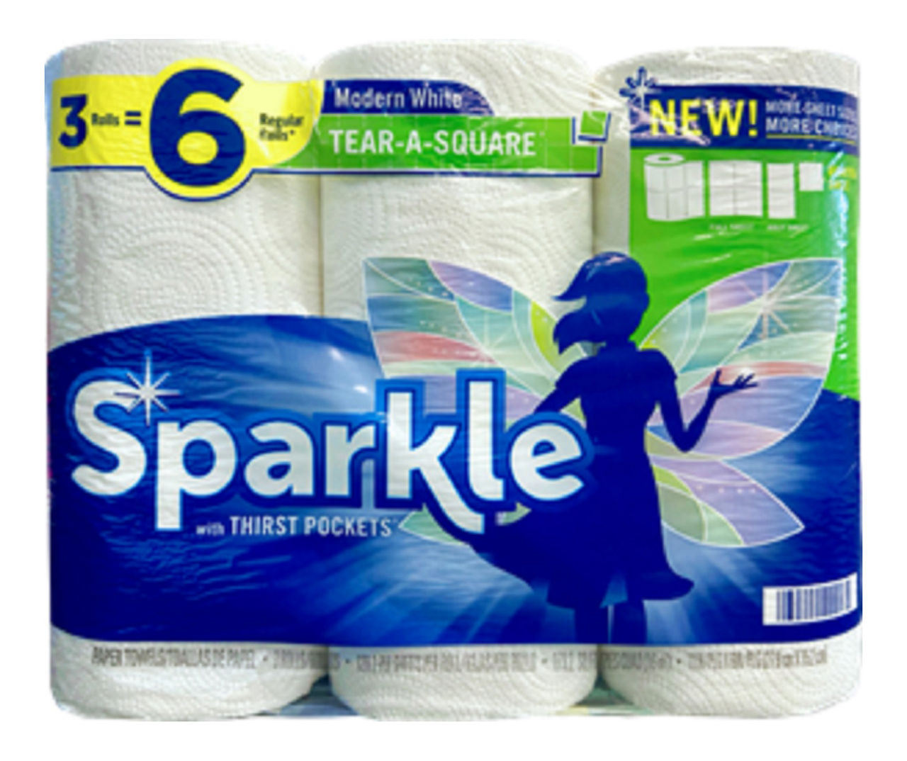 Sparkle Pick-a-Size Paper Towels, White, 12 Double Rolls