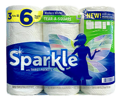 Tear-A-Square Paper Towels, 3-Double Rolls