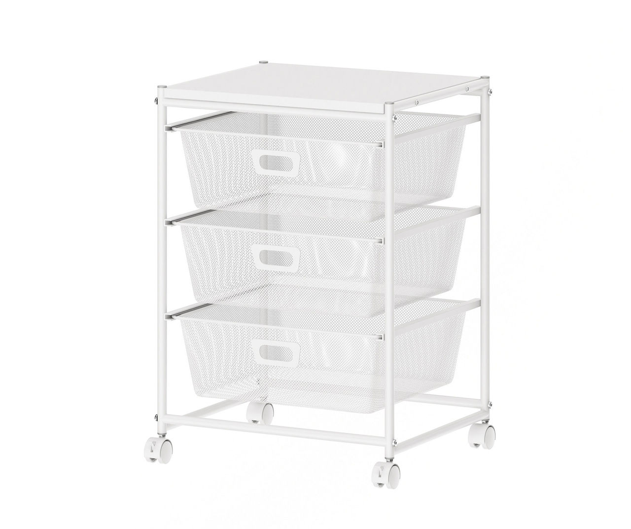 Real Living White 3Drawer Metal Mesh Rolling Storage Cart Big Lots