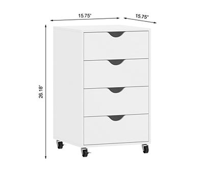 White 4-Drawer Rolling Storage Cart