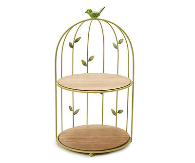 Gold Half-Side Bird Cage 2-Tier Tray