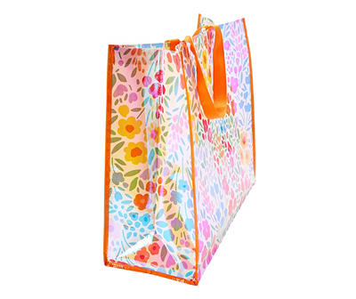 Iridescent Floral Large Reusable Tote Bag
