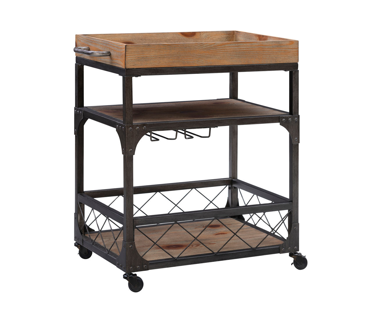 Buchner Weathered Driftwood Bar Cart Big Lots