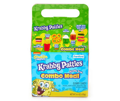 SpongeBob Krabby Patties Krusty Krab Combo Meal Gummy Candy, 4.4 Oz.
