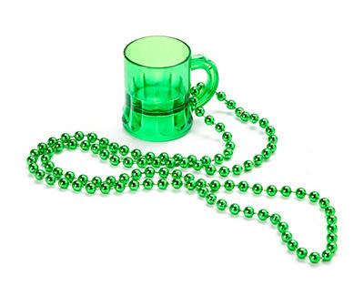St. Patrick's Day Green Shot Glass Necklace