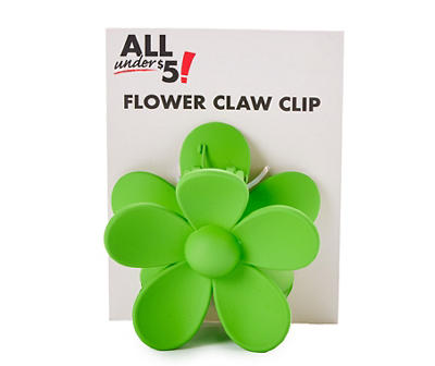 Green Flower Claw Clip
