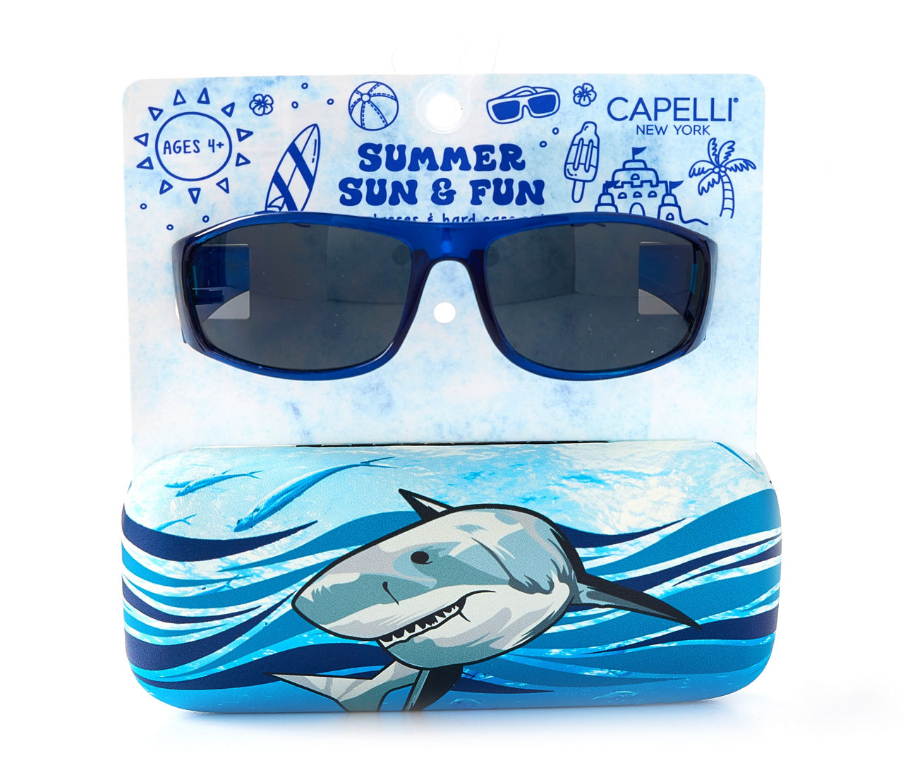 Blue Shark Kids Sunglasses Hard Case