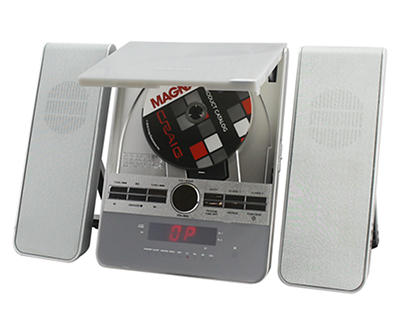 Silver 3-Piece CD Shelf System with AM/FM Stereo Radio