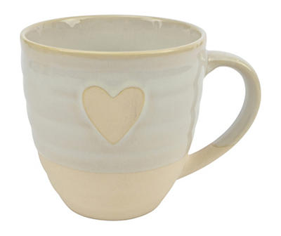 Gray Heart Stoneware Mug, 19 oz.