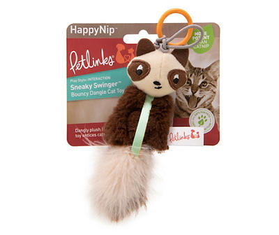 HappyNip Sneaky Swinger Plush Raccoon Cat Toy
